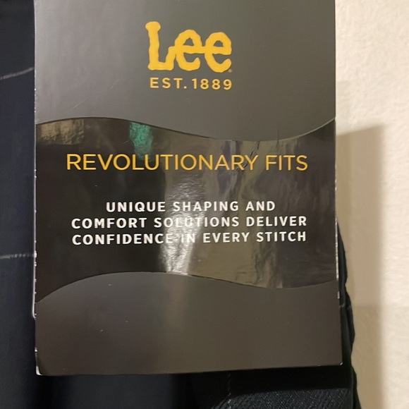 Lee Navy Windowpane Relaxed Fit Straight Leg Pants NWT 16 - Picture 15 of 15